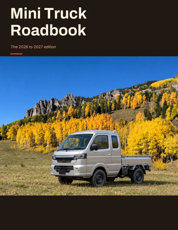 The cover of Mini Truck Roadbook, the 2026 to 2027 edition